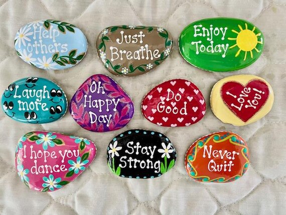 Inspirational Painted Rocks - Set of 10
