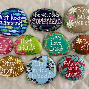 Inspirational Painted Rocks - Set of 10