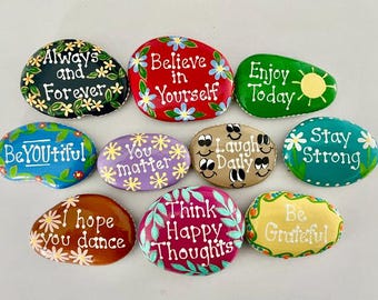 Inspirational Painted Rocks - Set of 10