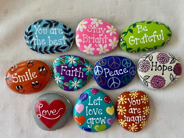 20PCS River Rocks for Painting, All Season Kindness Stones for DIY