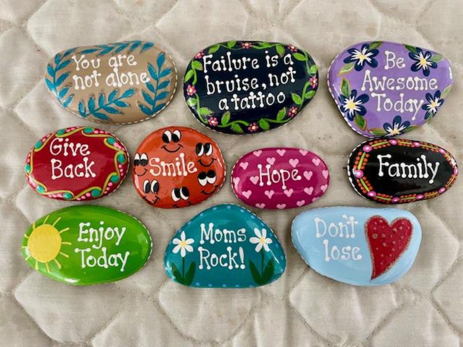 Sentimental Painted Rocks Inspirational Painted Rocks - Set of 10 - Etsy
