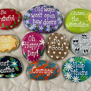 Inspirational Painted Rocks - Set of 10