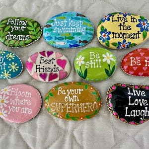 Inspirational Painted Rocks - Set of 10
