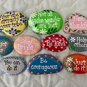 Inspirational Painted Rocks - Set of 10