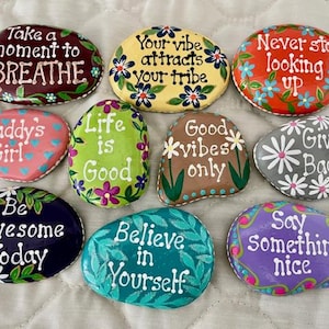 Inspirational Painted Rocks - Set of 10