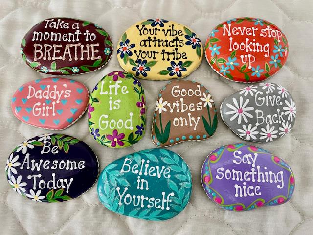 Inspirational Painted Rocks - Set of 10