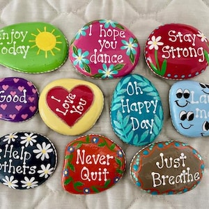 Inspirational Painted Rocks - Set of 10