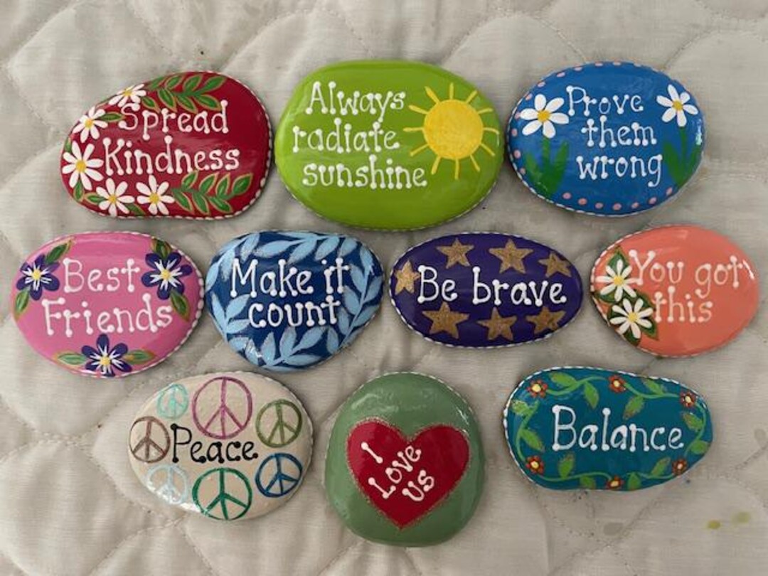 Sentimental Painted Rocks Inspirational Painted Rocks - Set of 10 - Etsy