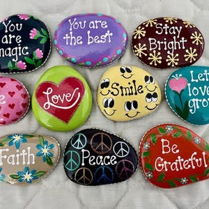 Inspirational Painted Rocks - Set of 10