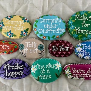 Inspirational Painted Rocks - Set of 10