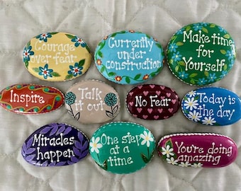Inspirational Painted Rocks - Set of 10