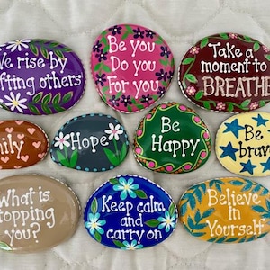 Inspirational Painted Rocks - Set of 10