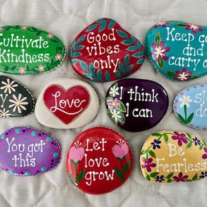 Inspirational Painted Rocks - Set of 10