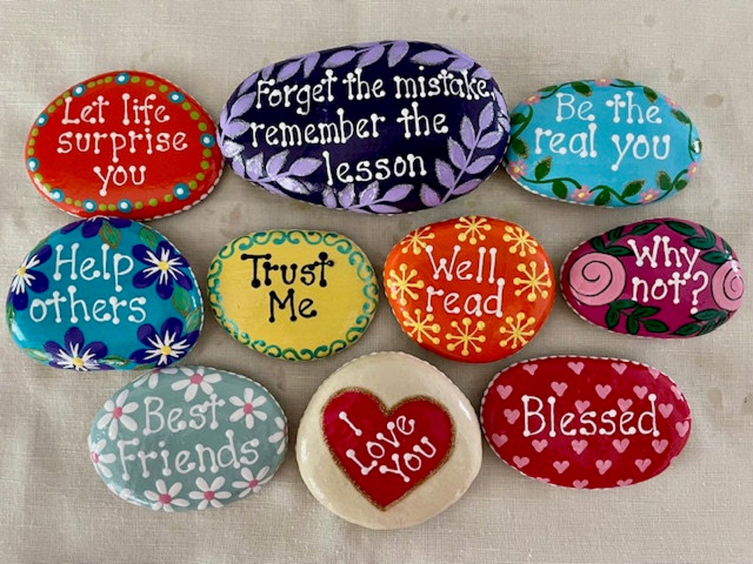 Painted Rocks Message Inspirational Painted Rocks - Etsy
