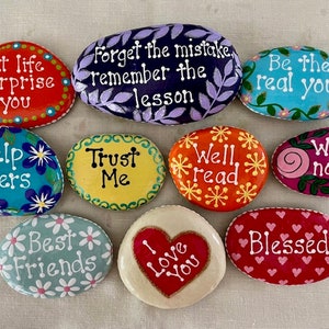 Inspirational Painted Rocks - Set of 10
