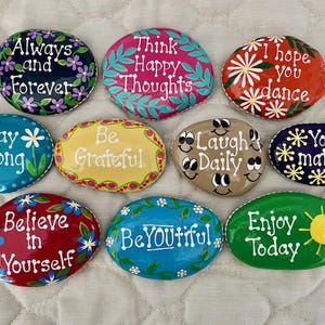 Inspirational Painted Rocks - Set of 10