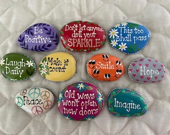 Inspirational Painted Rocks - Set of 10