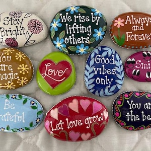 Inspirational Painted Rocks - Set of 10