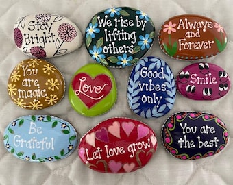 Inspirational Painted Rocks - Set of 10