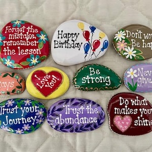 Inspirational Painted Rocks - Set of 10