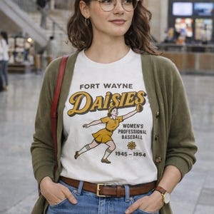 Fort Wayne Daisies Vintage defunct womens Baseball Tee | AAGPBL Inspired T-Shirt girls sports history