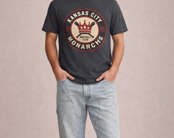 Kansas City Monarchs-tröja, vintage basebolltröja, retro KC Monarchs-logotyp-t-shirt, basebollhistoria-tröja för svarta ligor, klassisk Monarchs-fan