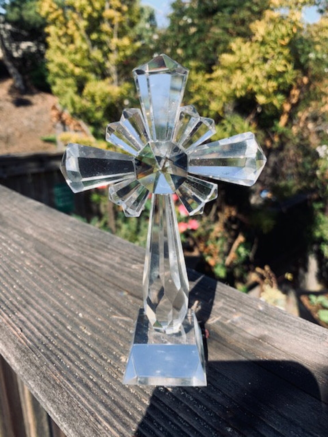 Crystal Cross Standing on Pedestal Sold in Glossy White Gift Etsy
