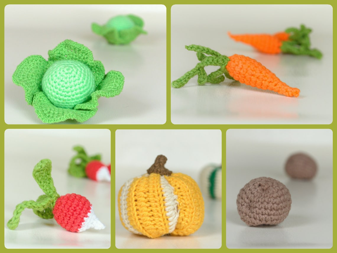 Crochet Vegetables PDF Pattern Mini Vegetables SET Crochet Etsy