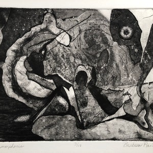 Intaglio print, zinc plate etching, printmaking