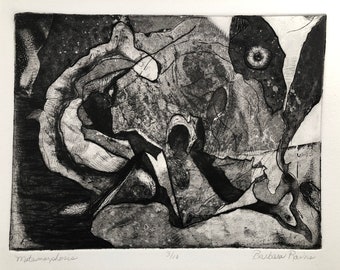 Intaglio print, zinc plate etching, printmaking