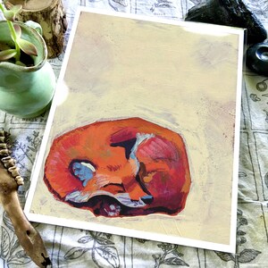 Red Fox Fine Art Print, 8x10 Print, Fox Painting, Fox Decor, Vermont Wildlife