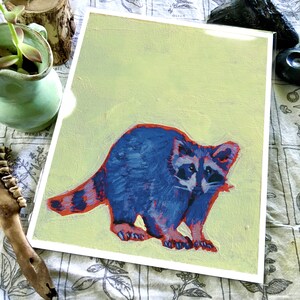 Raccoon Fine Art Print, 8x10 Print, Racoon Painting, Raccoon Décor, Vermont Wildlife