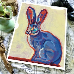 Jack Rabbit Fine Art Print, Rabbit Painting,