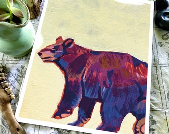 Black Bear Art Print: Vermont Wildlife Painting (8x10)