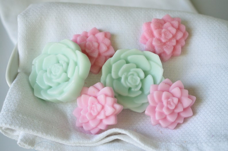 Succulent Soap Gift Shea Butter Soap Succulent Wedding Favors Baby Shower Soap Favors Pink and Mint Baby Shower Soap Gift Bag