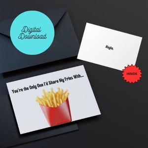 You're the only one I'd teil meine Pommes mit - Lustige Valentinstag Karte (digitaler Download)