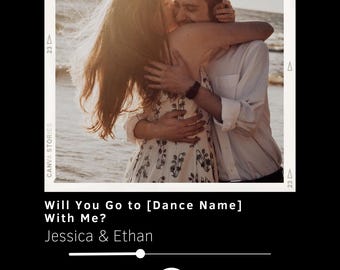 Spotify Style Promposal | Custom Dance Proposal Sign | Homecoming Ask | Winter Formal Invitation | Prom Song Poster