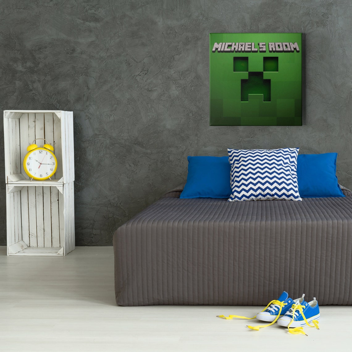 Minecraft Canvas Wall Art Personalized Minecraft Canvas Wall Etsy