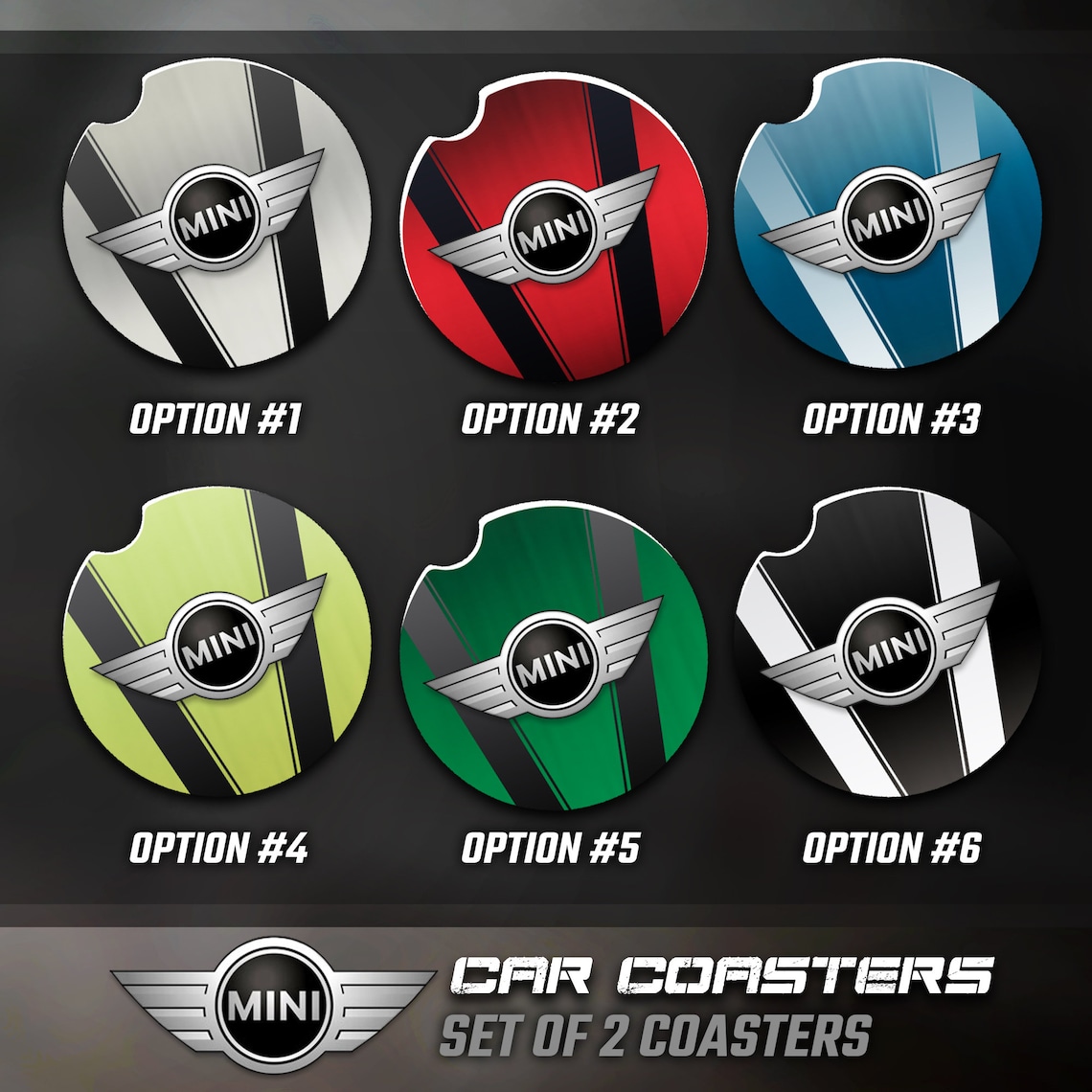 Mini Cooper Car Coasters Mini Cooper Accessories Mini Cooper Etsy