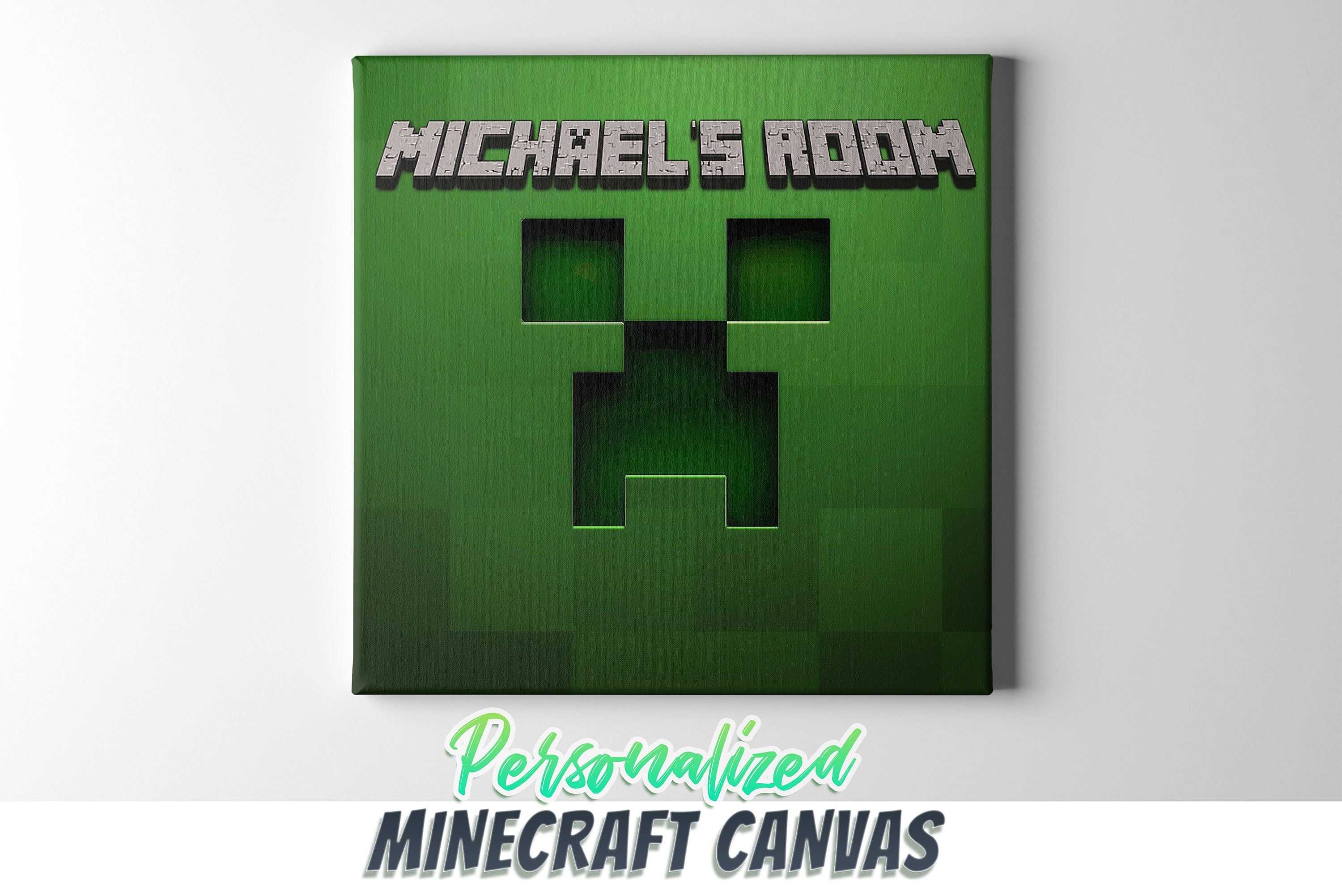 Minecraft Canvas Wall Art Personalized Minecraft Canvas Wall Etsy