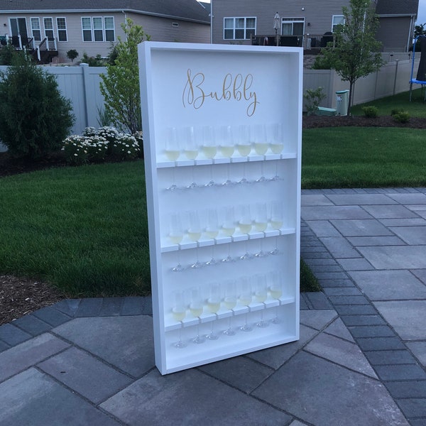 Champagne Wall With Stand - Holds 21 Champagne Flutes - Champagne Bar - Champagne Glass Holder - Champagne Display - Engagement Party