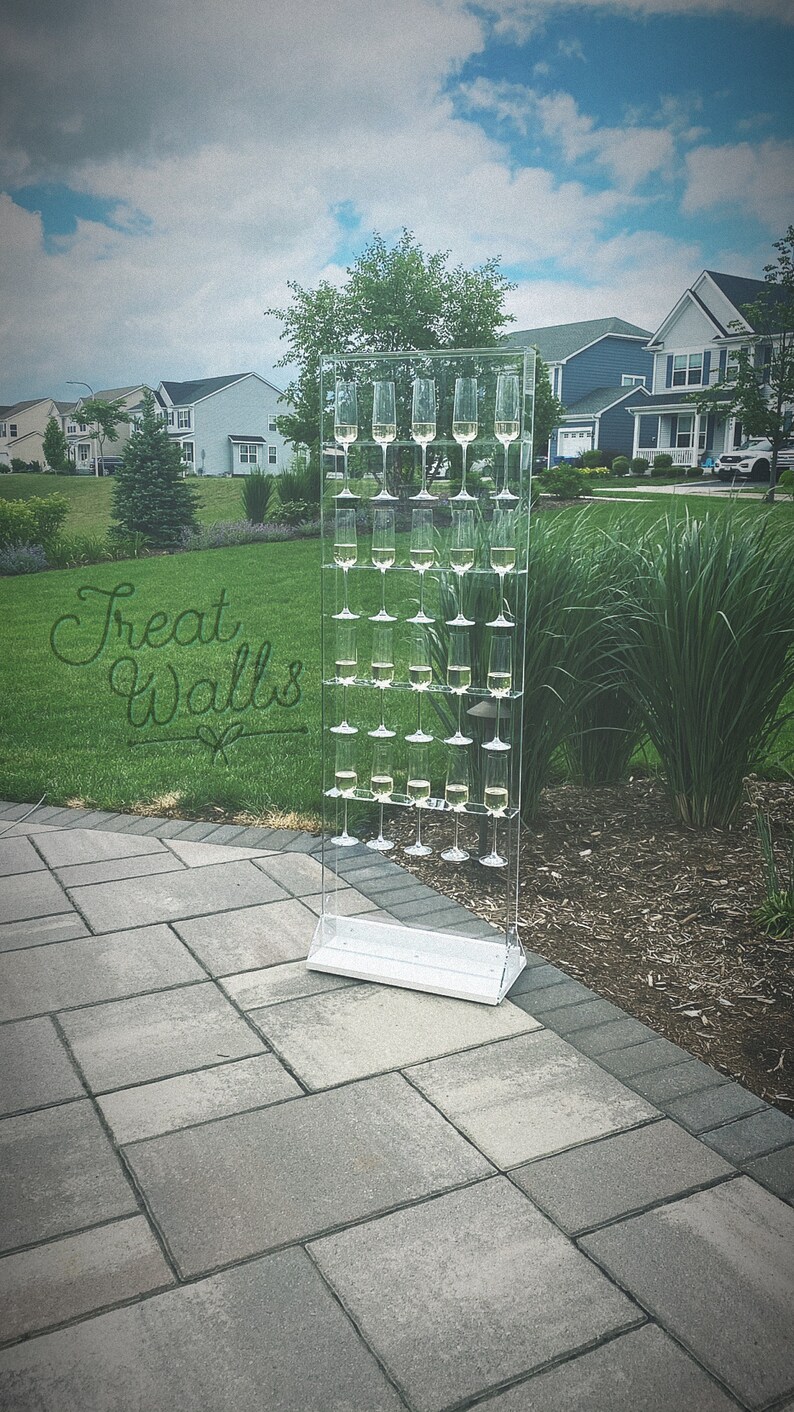Clear Acrylic Champagne Wall Freestanding Holds 20 Champagne Etsy