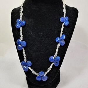 Lapis Lazuli and Quartz Necklace     Natural Stone Jewelry   Stone Necklaces