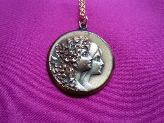Rare Edwardian/Art Nouveau gold-filed pendant, lo… - image 1
