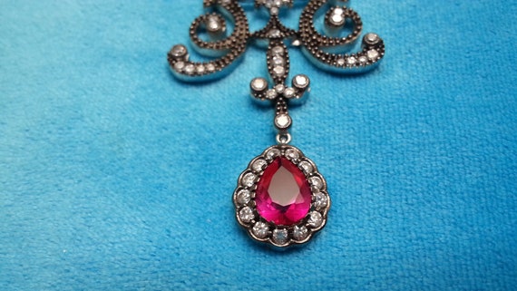 Marvelous sterling silver ruby Victorian/antique-… - image 7