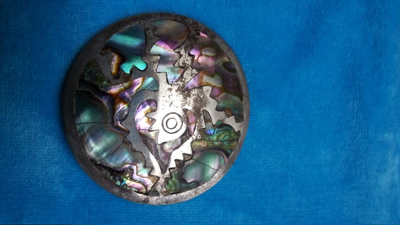 Beautiful silver abalone brooch pendant, made in … - image 6