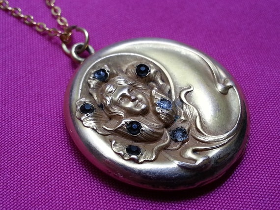 Beautiful antique Edwardian/Art Nouveau locket, b… - image 6