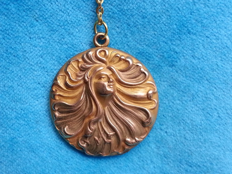 Rare Large Antique Edwardian/art Nouveau Locket, Beautiful Lady or ...