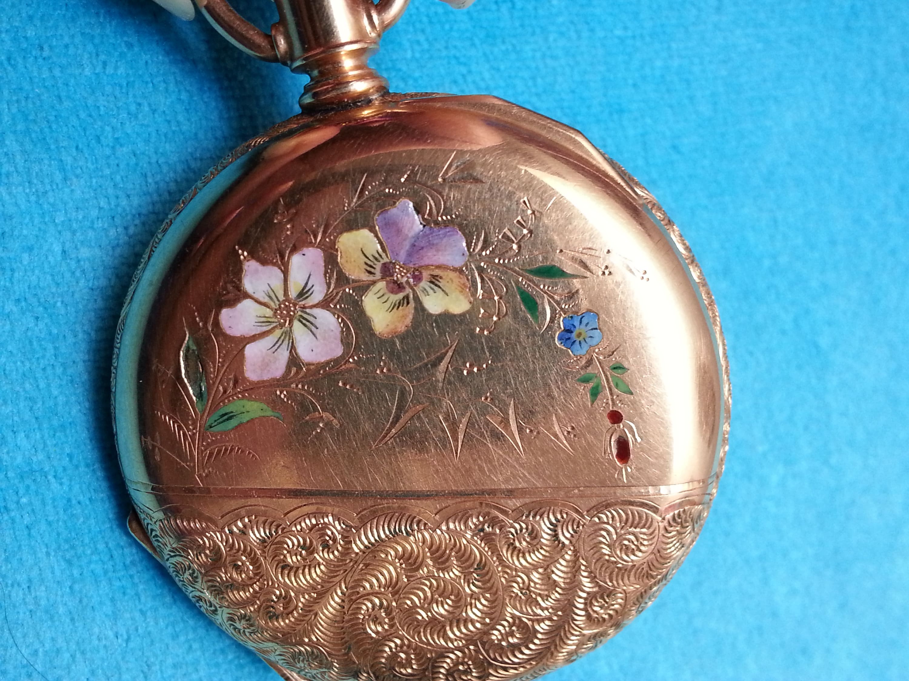India Precipicio Ondular Precioso colgante de reloj de bolsillo antiguo chapado en oro - Etsy México