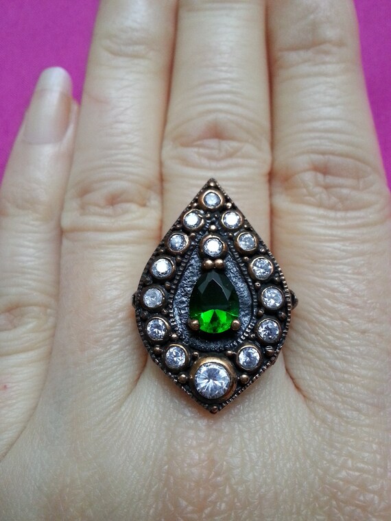 Impressive sterling silver statement cocktail rin… - image 5